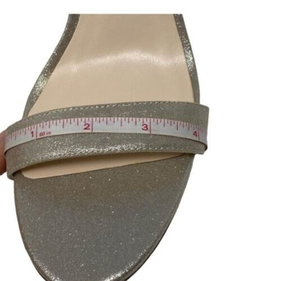 Nine West Heels Womens 11 Silver Aniston Ankle Strap Open Toe Party Wedding Gala - Picture 9 of 12